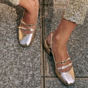 Sezane Paula Babies Embossed Gold - Size 7